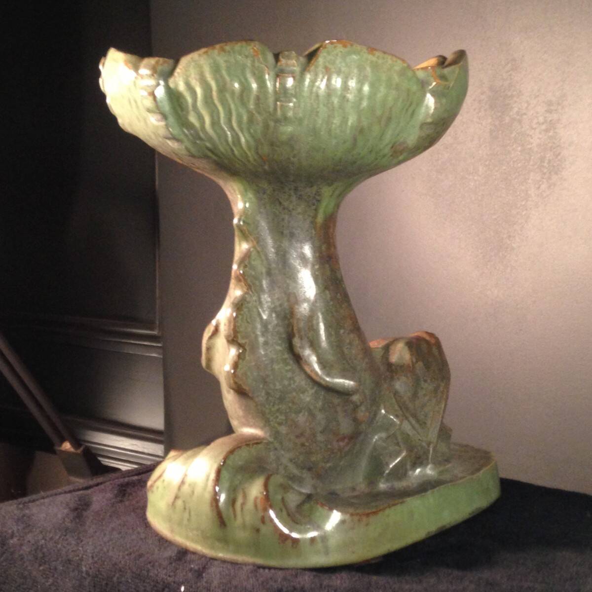Art Deco fish fruit bowl, Roger Guérin, Bouffioulx stoneware 1925
