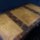 19th-century hairdresser with marquetry decoration on oak in the Louis XV Transition style.