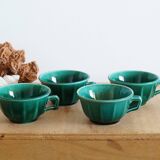 Set of 4 green cups 60s
