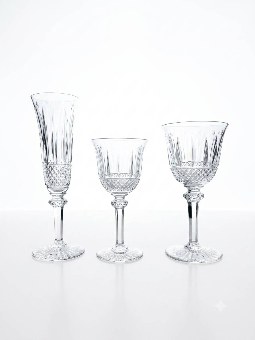 Service de 27 verres en cristal de Saint-Louis — Modèle Trianon