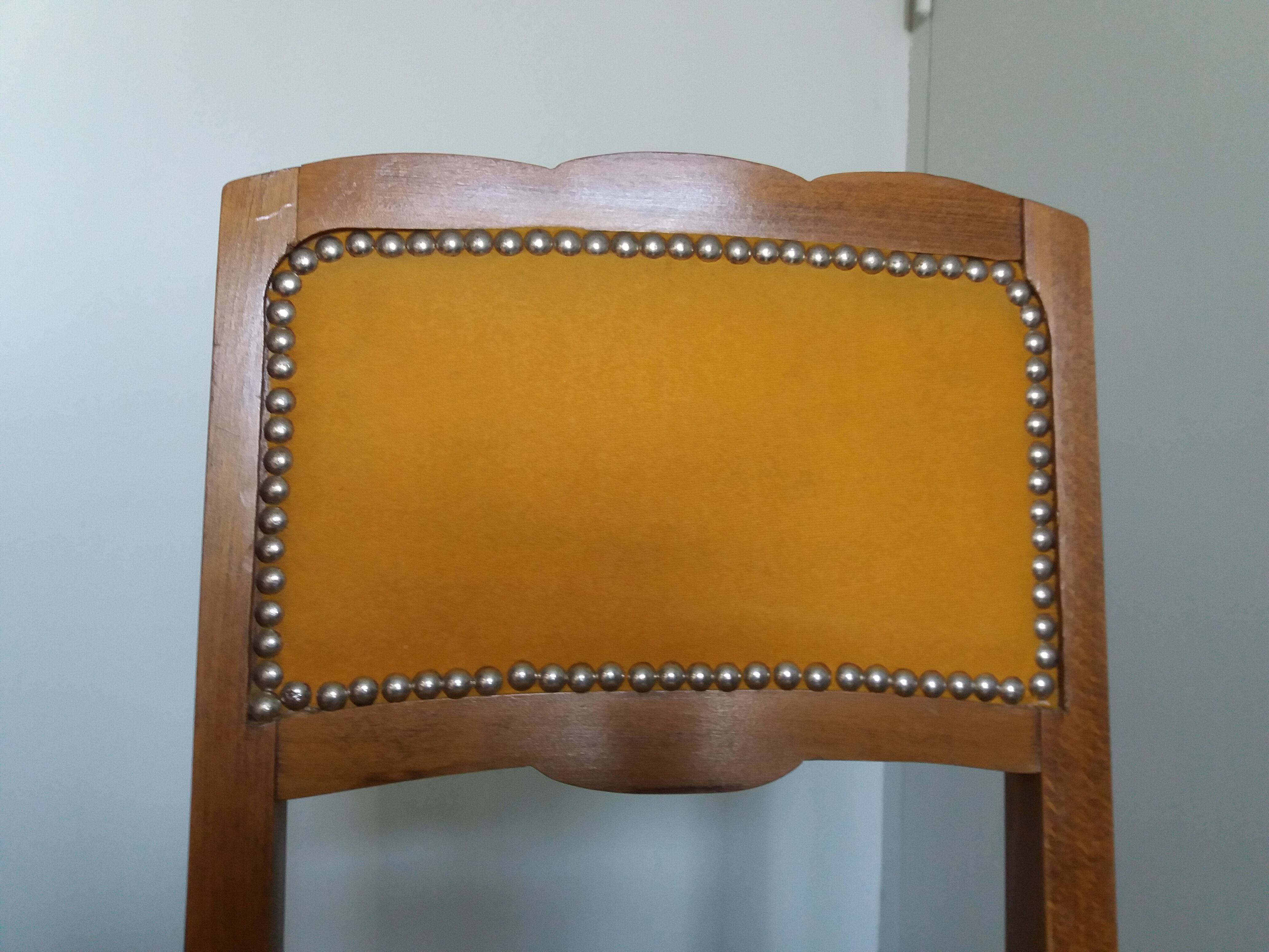 2 Art Deco upholstered and wood chairs