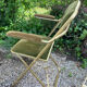Lot de 4 fauteuils pliants vintage en velours vert