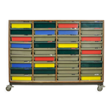Dutch schoolcabinet with coloured drawers, 1970s