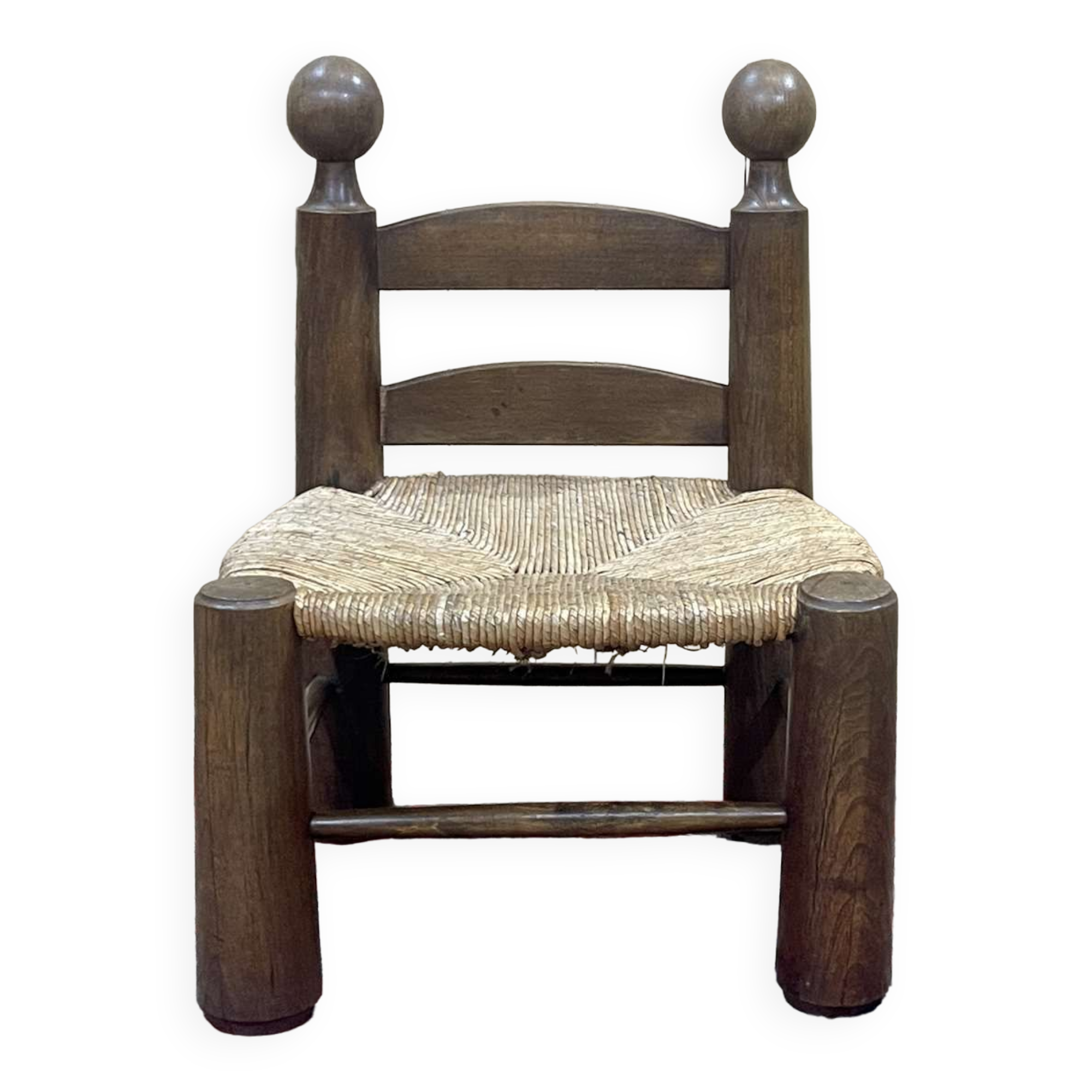 Low chair in elm and beech