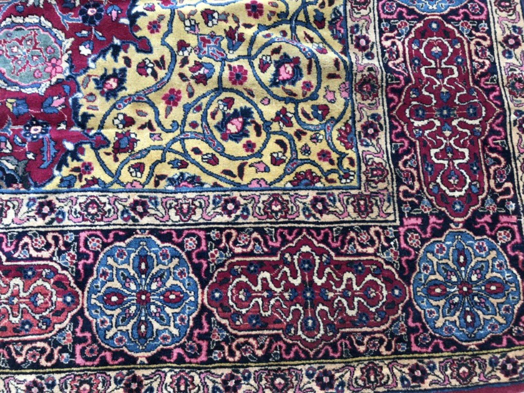 Splendid big old carpet Persian Kirman end handmade 325 X 400 CM