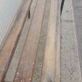 School bench wood and vintage metal