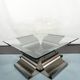 Coffee table in brushed steel 1970