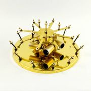 Large Mid-Century Murano Glass & Brass Flower Ceiling Light by Ernst Palme, Germany, 1960s/70s