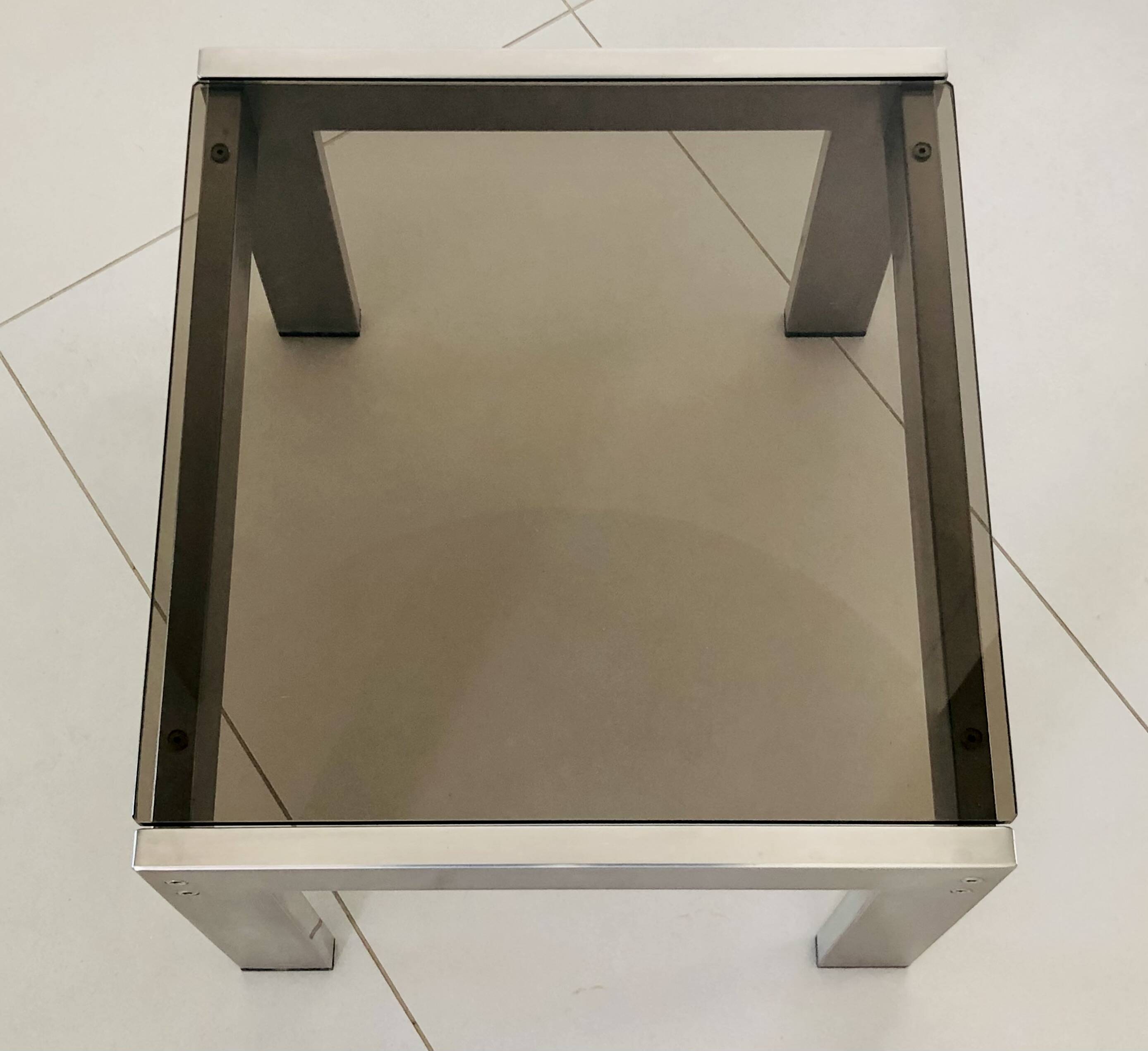 Table basse carrée Tau par Gae Aulenti, edition Rinascente  Italie années 70