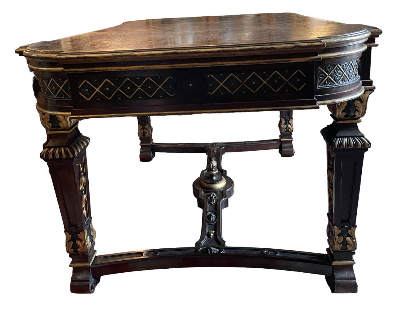 Middle table, to write in blackened and gilded wood, Napoleon III period