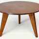 Tripod coffee table in oak, 1950s.