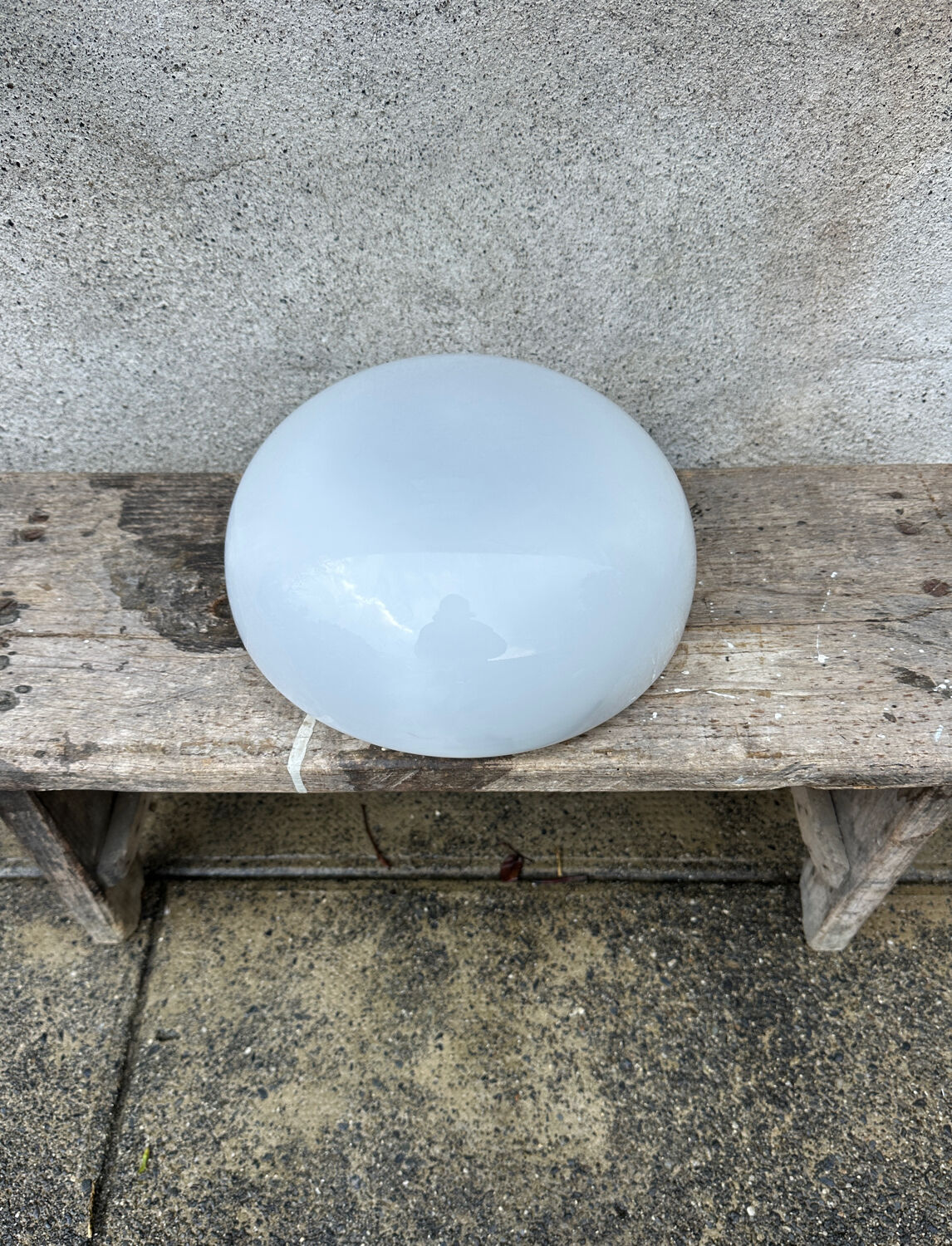 Vintage ceiling light in white opaline, vintage wall sconce.