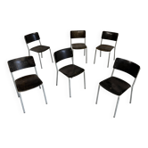 Set of 6 stackable chairs designed by Gustav Hassenpflug, Bauhaus, 1940s.