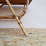 Coffee table rattan wicker years 50-60 vintage