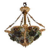 Murano chandelier in bronze, fruit clusters, glass paste