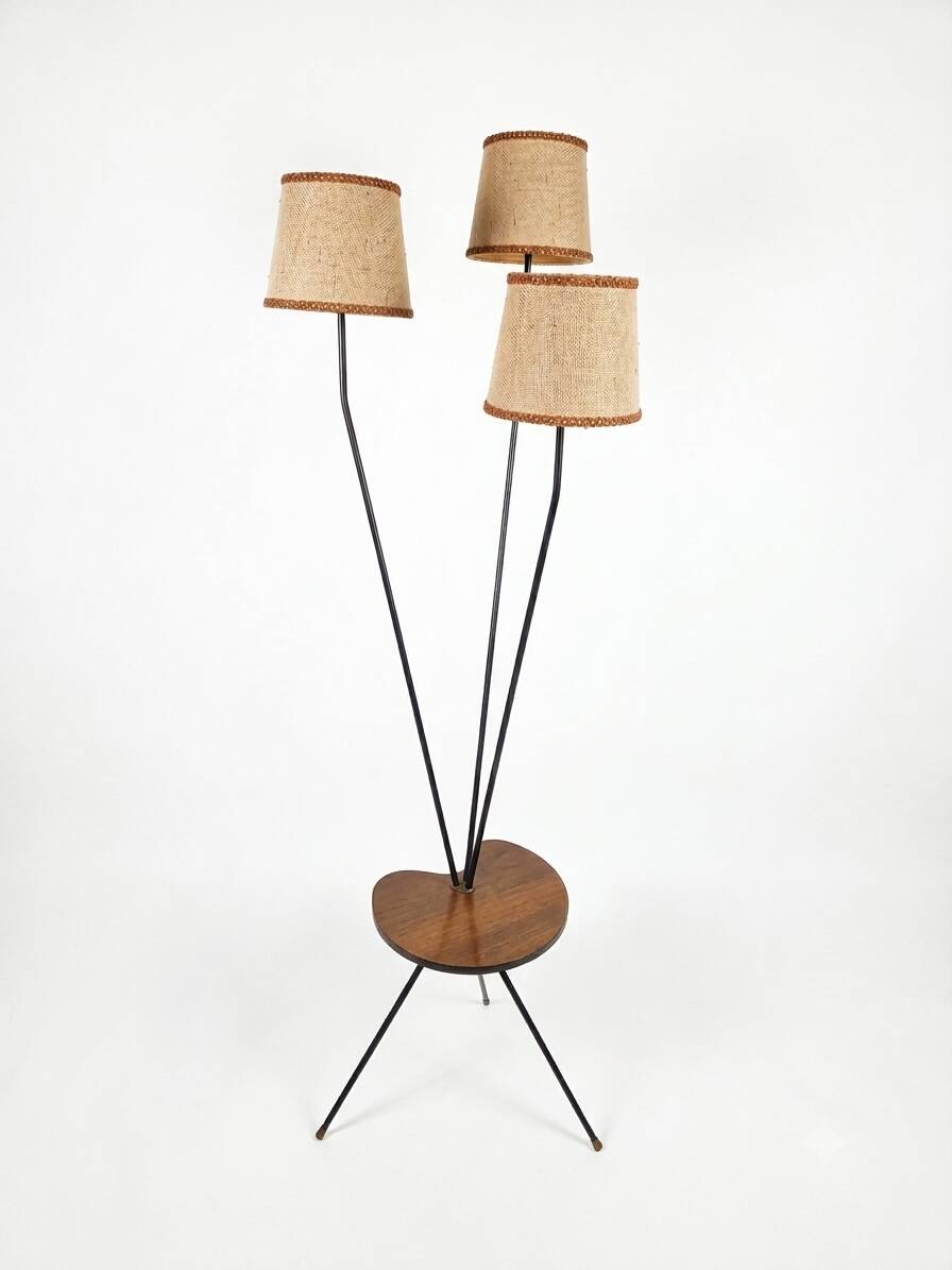1950s/60s tripod floor lamp with 3 lights.