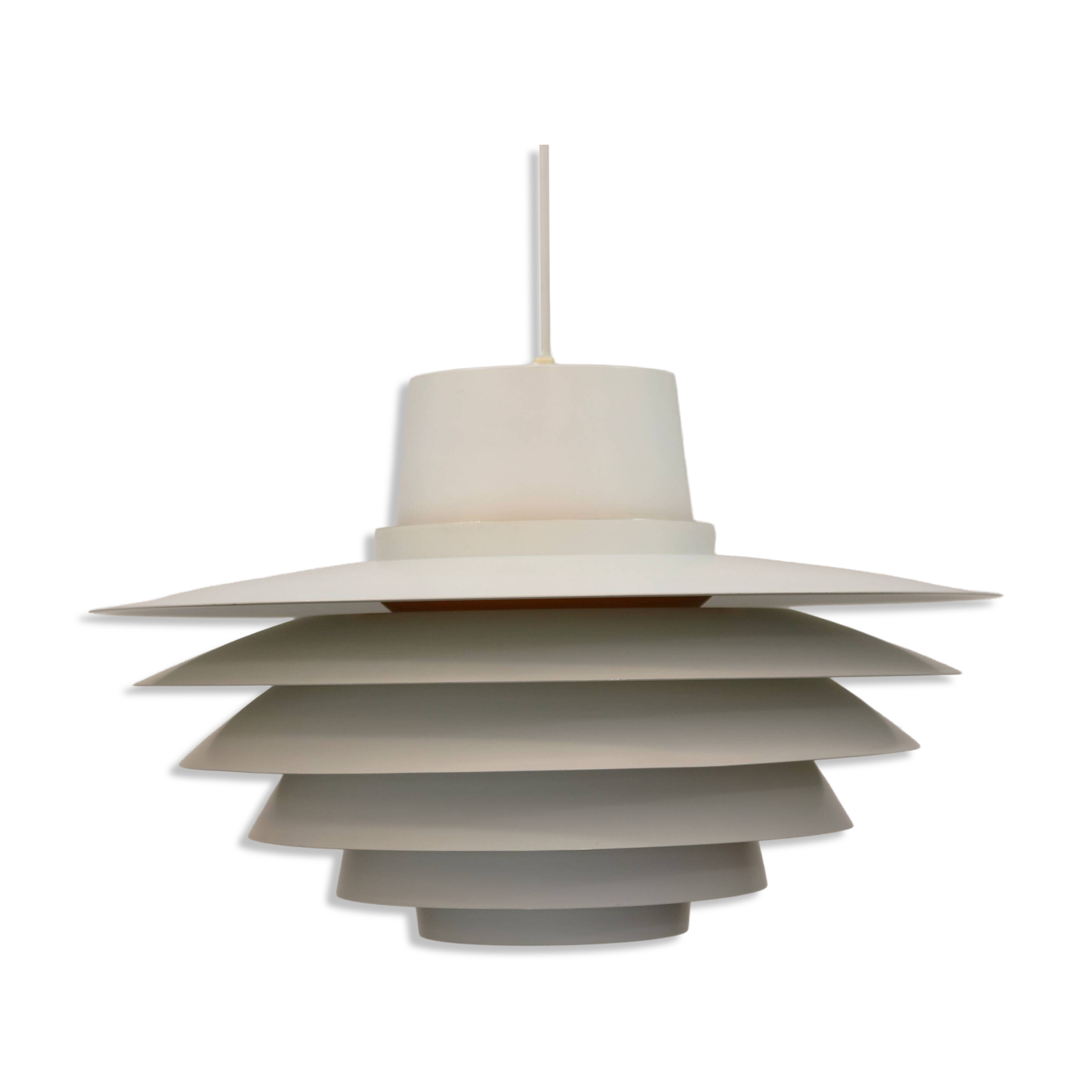 XL Verona Pendant by Svend Middelboe - 1980s Scandinavian  - White/Yellow