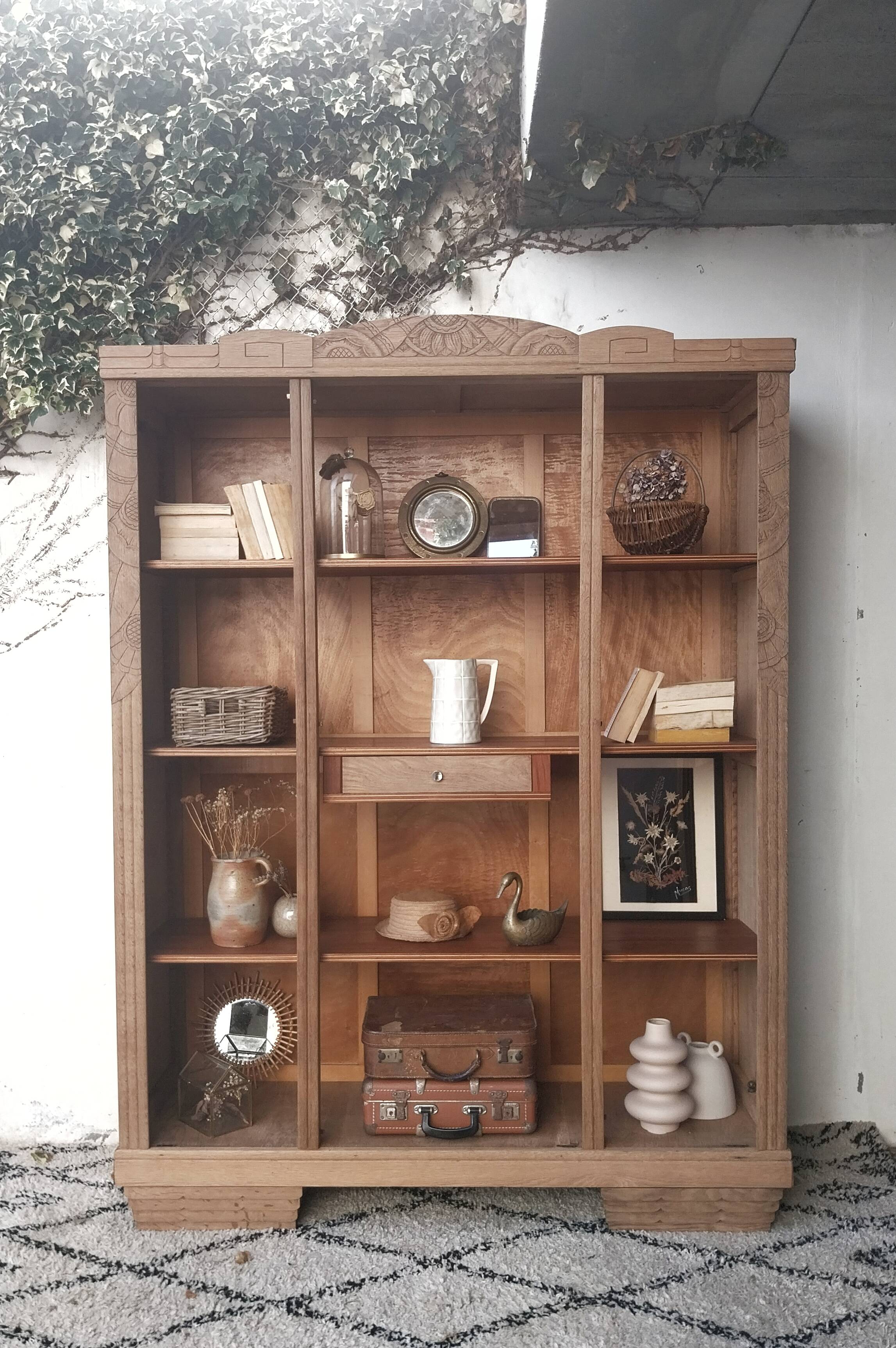 art deco wardrobe, bookcase