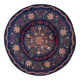Vintage circular rug signed 'LELEU'