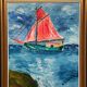 Original Swedish Oil on Panel – “Sailboat on the Water” by U. Ekshard – Signed – Dated 1971 – Vintage & Framed