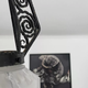 Hanging lamp in wrought iron and pressed molded glass, art nouveau
