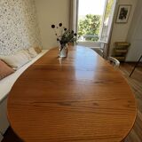 Baumann oval elm table 1970s