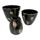 Set of vintage ceramic planters and vases