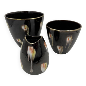 Set of vintage ceramic planters and vases