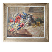 Canvas by Paul Anselme Schmitt 1945 flowers symbolising liberation