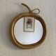 Vintage 1970 mirror apple rattan wicker fruit - 35 x 32 cm