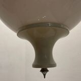 Set of 3 Space Age Pendant Lights in White Opaline Glass, Italy, 1970s