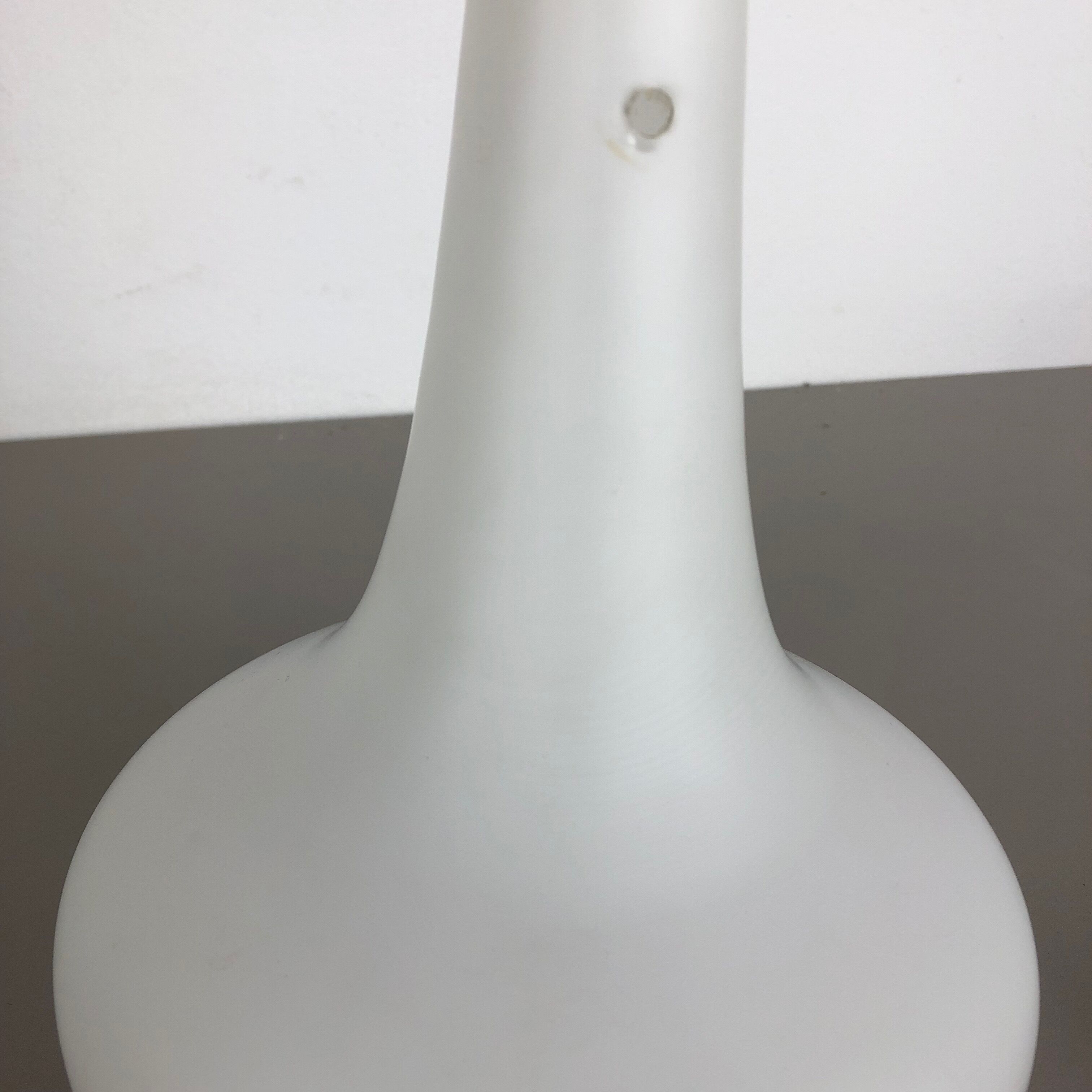 Original midcentury opal glass tube hanging light, italy, 1950