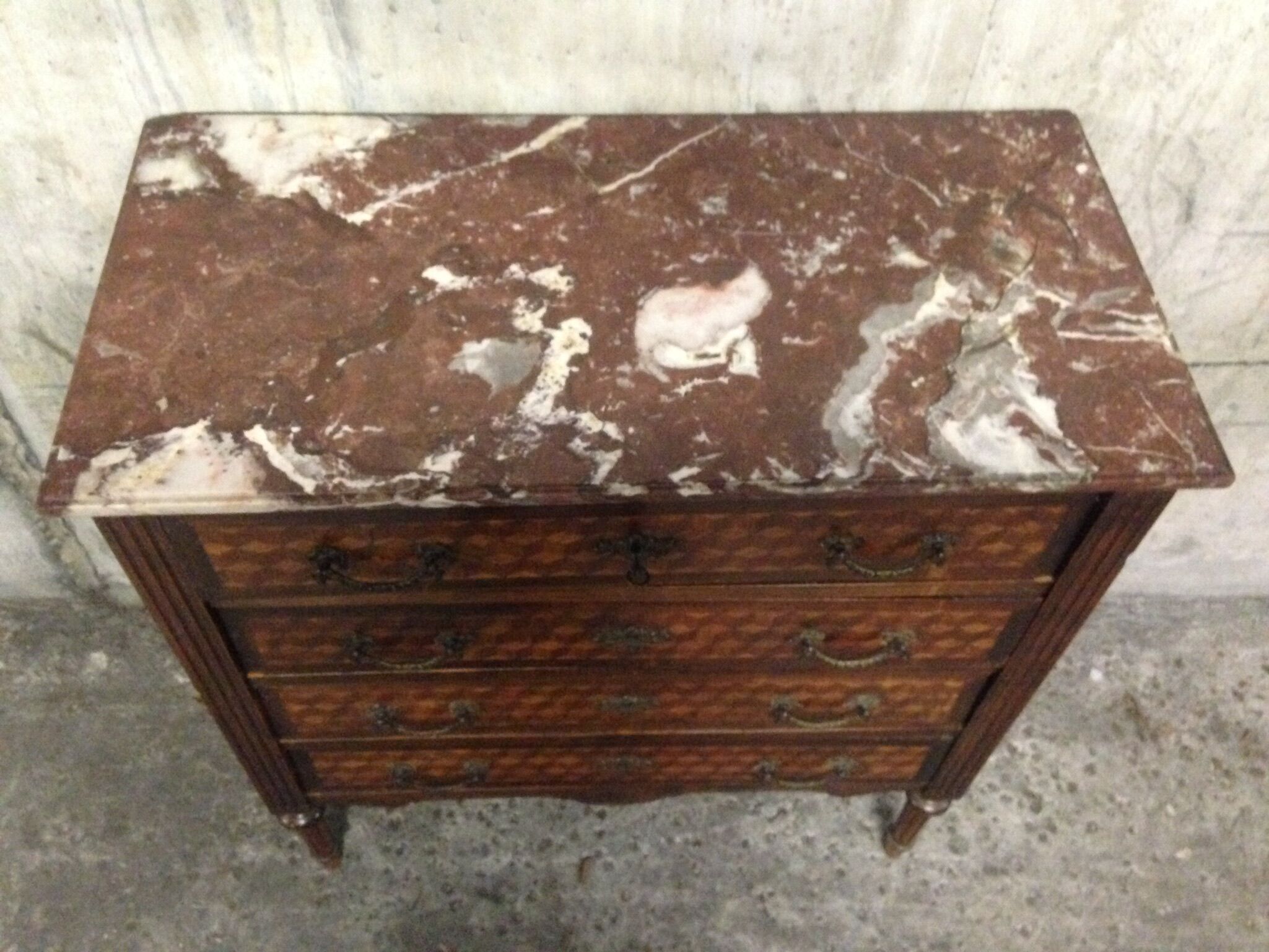 Louis XVI 19th style dresser inlaid