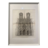Lithograph of Reims Cathedral