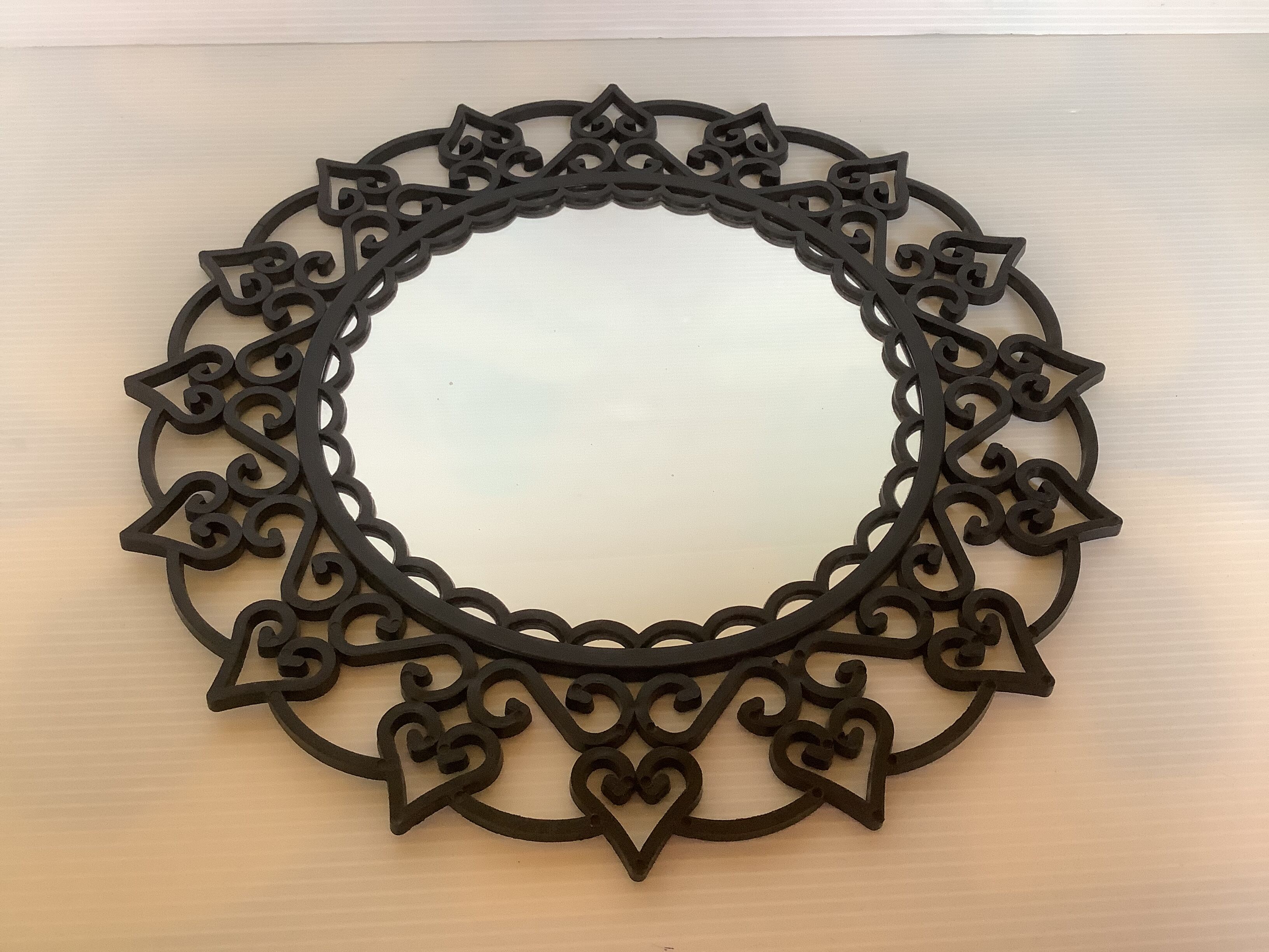 Mirror year 70 black plastic