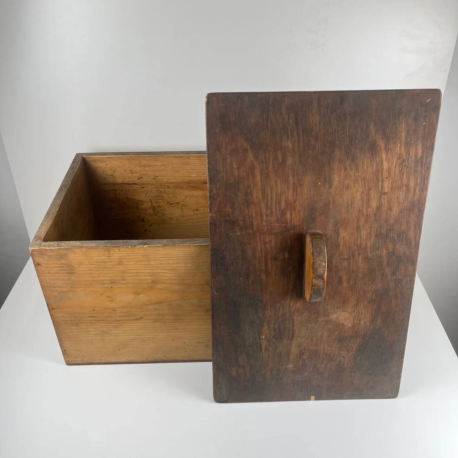 Antique handcrafted wooden workshop box, 20th century