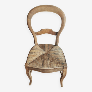 Louis Philippe chair in wood and straw