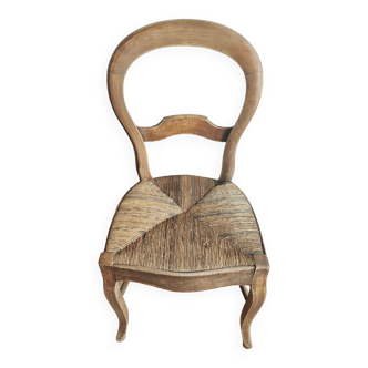 Louis Philippe chair in wood and straw