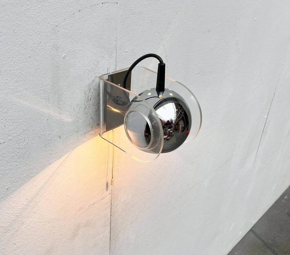 German wall lamps model 540 from the mid-century space age in the style of Gino Sarfatti, 1960s, set of 2.