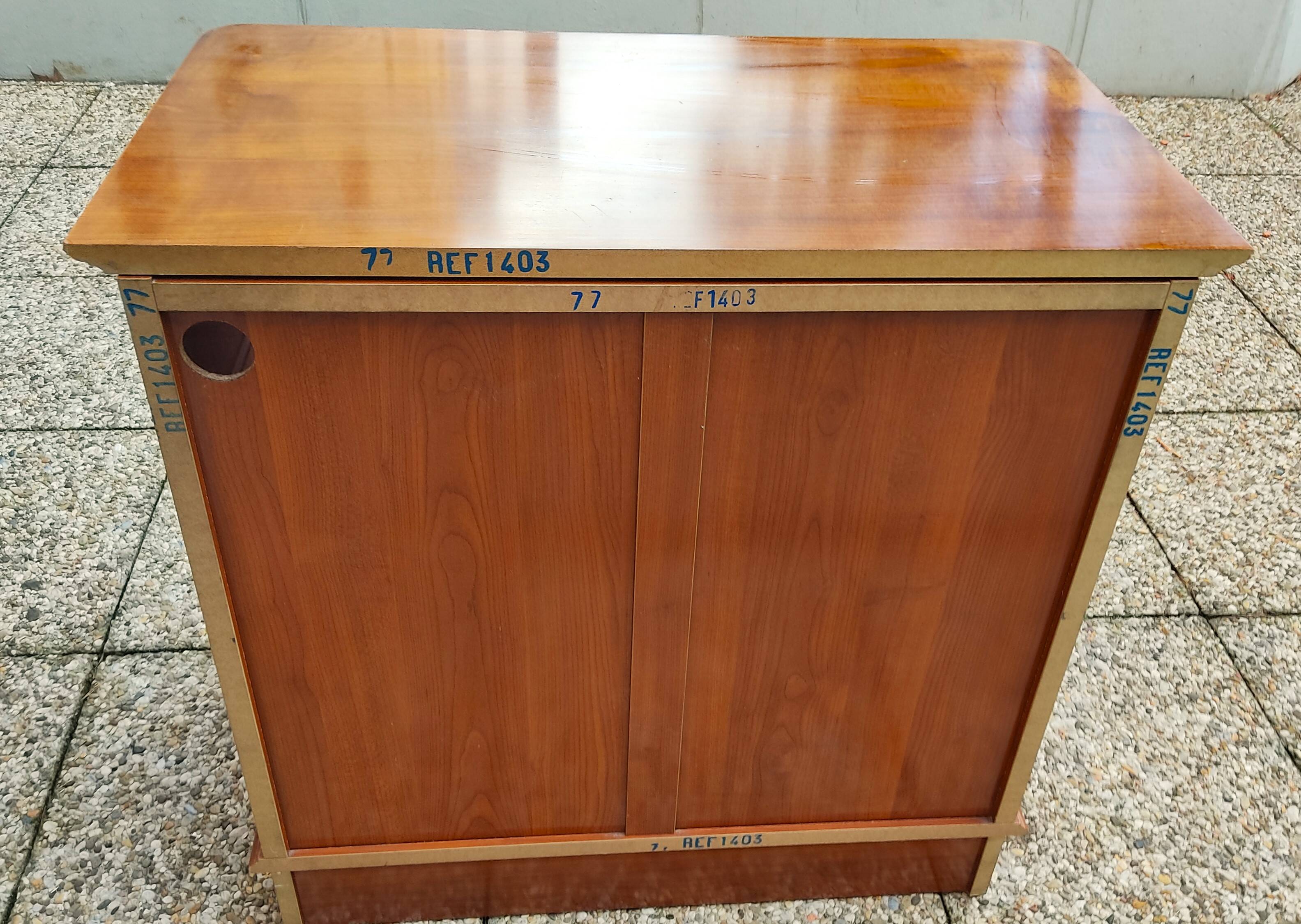 Small sideboard, TV unit, hifi in solid wood, walnut, Louis Philippe style