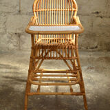 Vintage rattan high chair