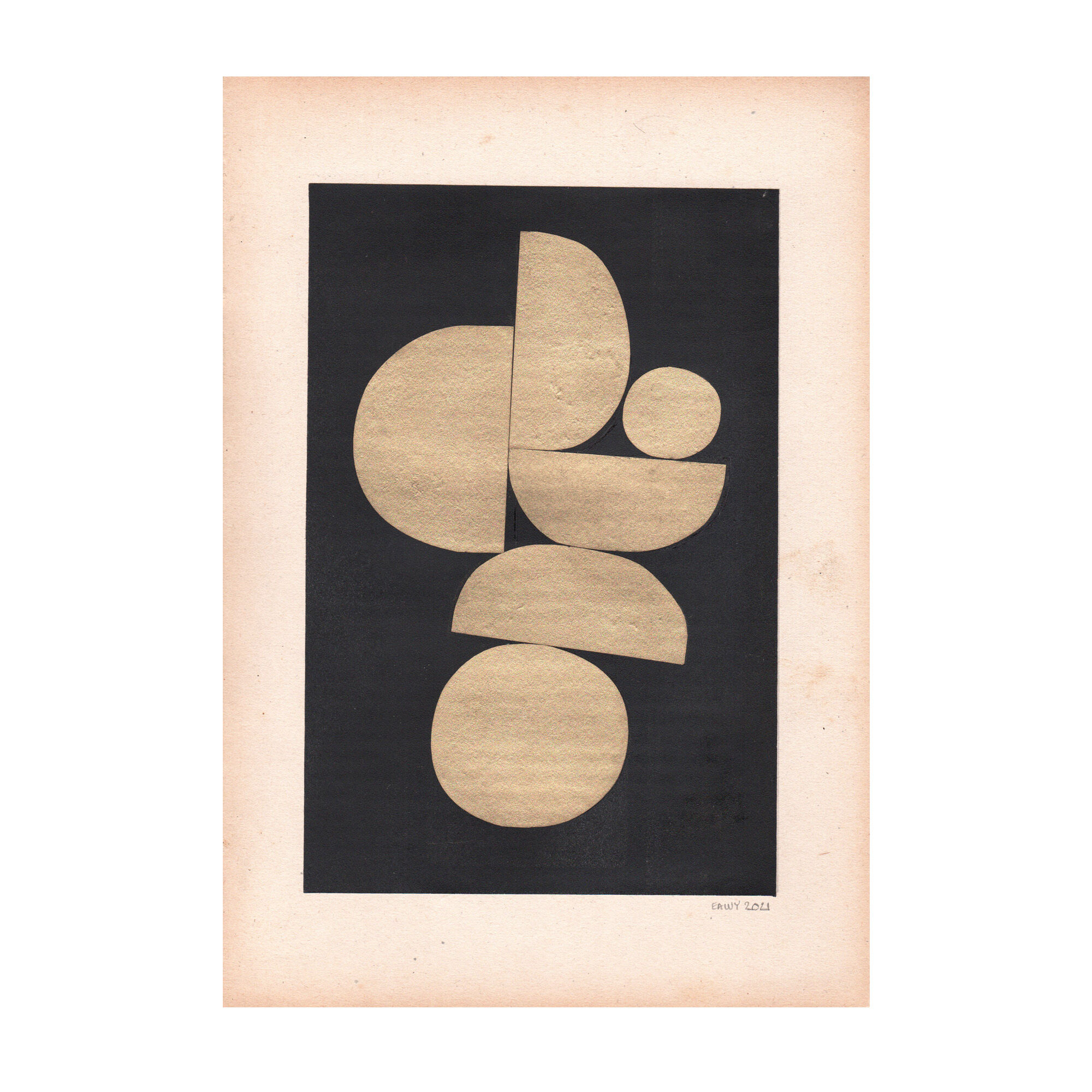 Collage on antique paper • c441 • signed eawy