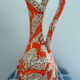 Large vase orange jug "fat lava" signed Vallauris.