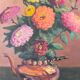 Still Life with Flowers Oil painting on panel signed Louis Morel