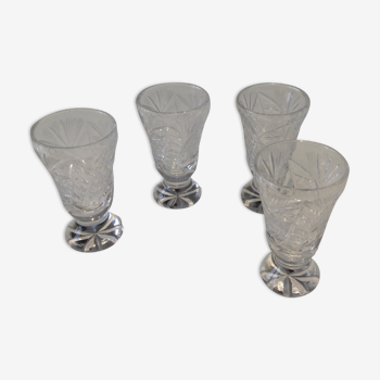 4 verres à digestif en cristal