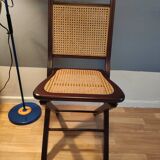Wooden folding chairs and caning