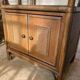 Vintage rattan and wicker shelves