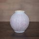 Signed crinkled enamel round vase, pink Art Deco vase, interior decoration, collection