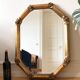 Vintage octagonal giltwood bevelled mirror with rose accents