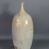Designer vase ceramic glazed and iridescent vintage 80s
